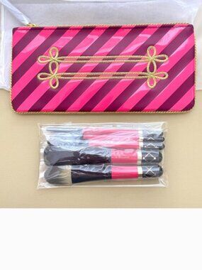 New MAC Makeup Brush Kit Set Nutcracker Sweet Pink 5 Brushes with Case Box NWT